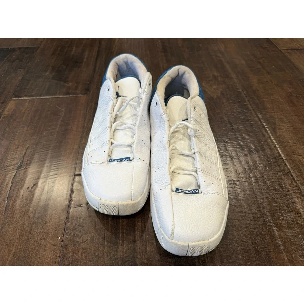Nike Men's 395468 Air‎ Jordan TE II Advance Athletic Shoe White Blue Size 13